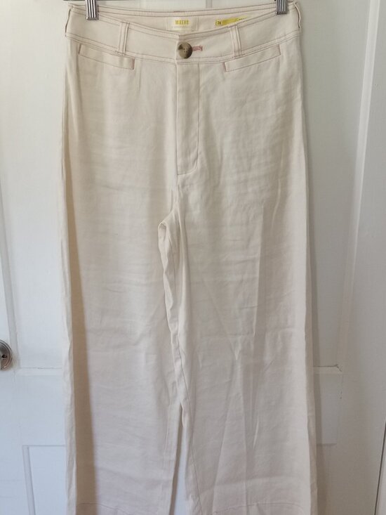 Maeve Pants - Maeve Anthropologie cream wide leg pants.